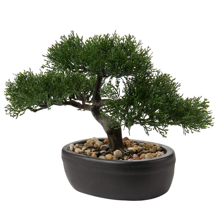 Briful Kunstbonsai Naturgetreue Künstliche Pflanze Kunstbaum Bonsai Zeder Kiefer Podocarpus Plastik
