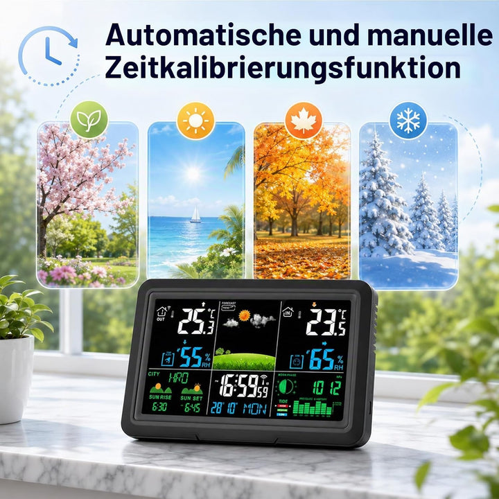 Wetterstation Wlan,Mit Aussensensor & Wettervorhersage,Mit App Tuya Und Smartlife,Batteriebetrieb Un