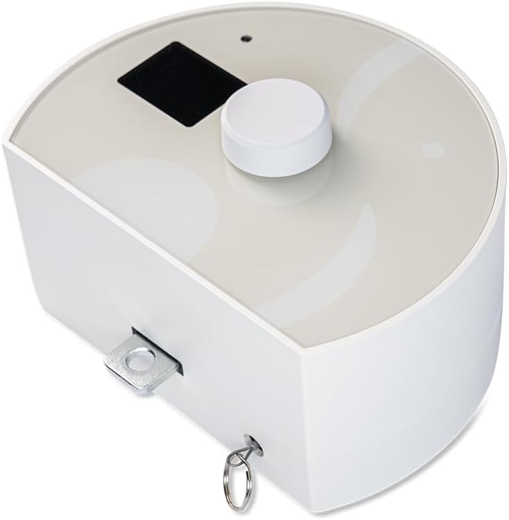 elvent® Lullaby Motor für Federwiege, Made in Germany, Smart-Display, Geräuscharm (Weiss/Mocca) Weis