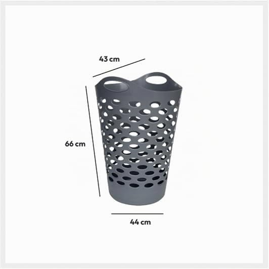 JJA JJ117075 Wäschekorb, Grau, 60 l