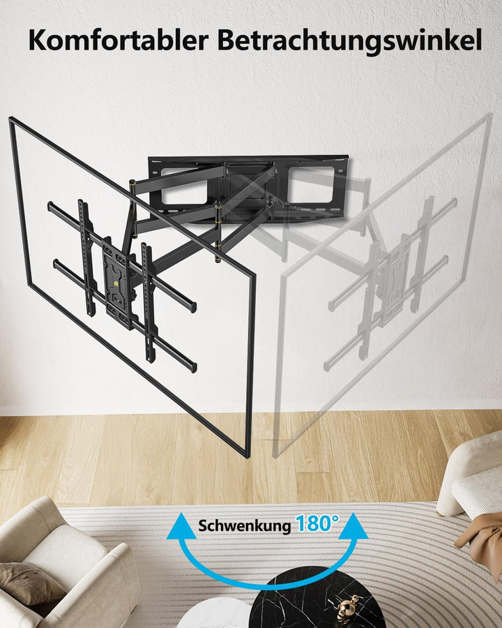 FORGING MOUNT TV Wandhalterung Halterung mit 6 Starker Arme Schwenkbare Neigbare Vollbewegung Doppel