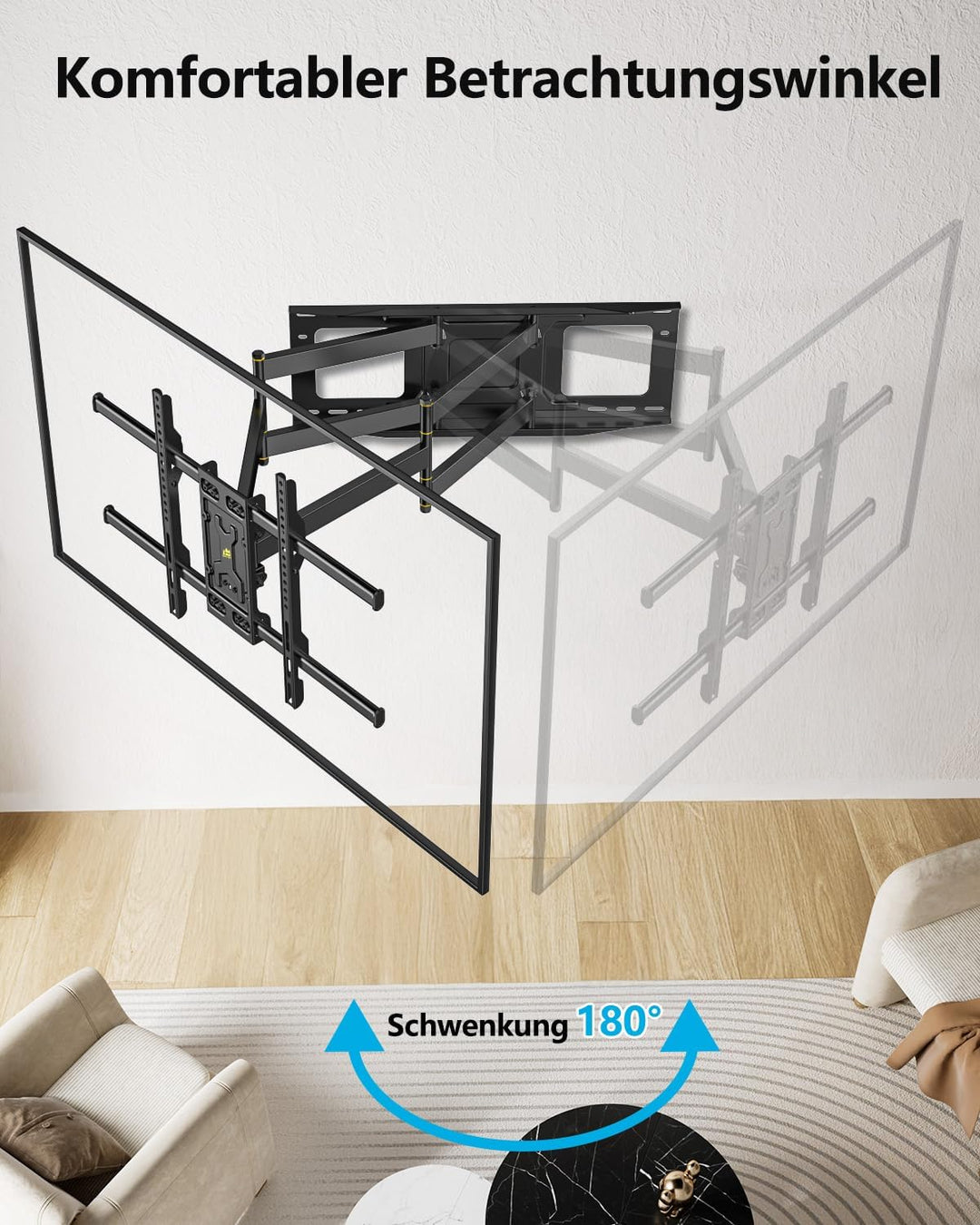 FORGING Mount TV Wandhalterung Halterung mit 6 Starker Arme Schwenkbare Neigbare Vollbewegung Doppel