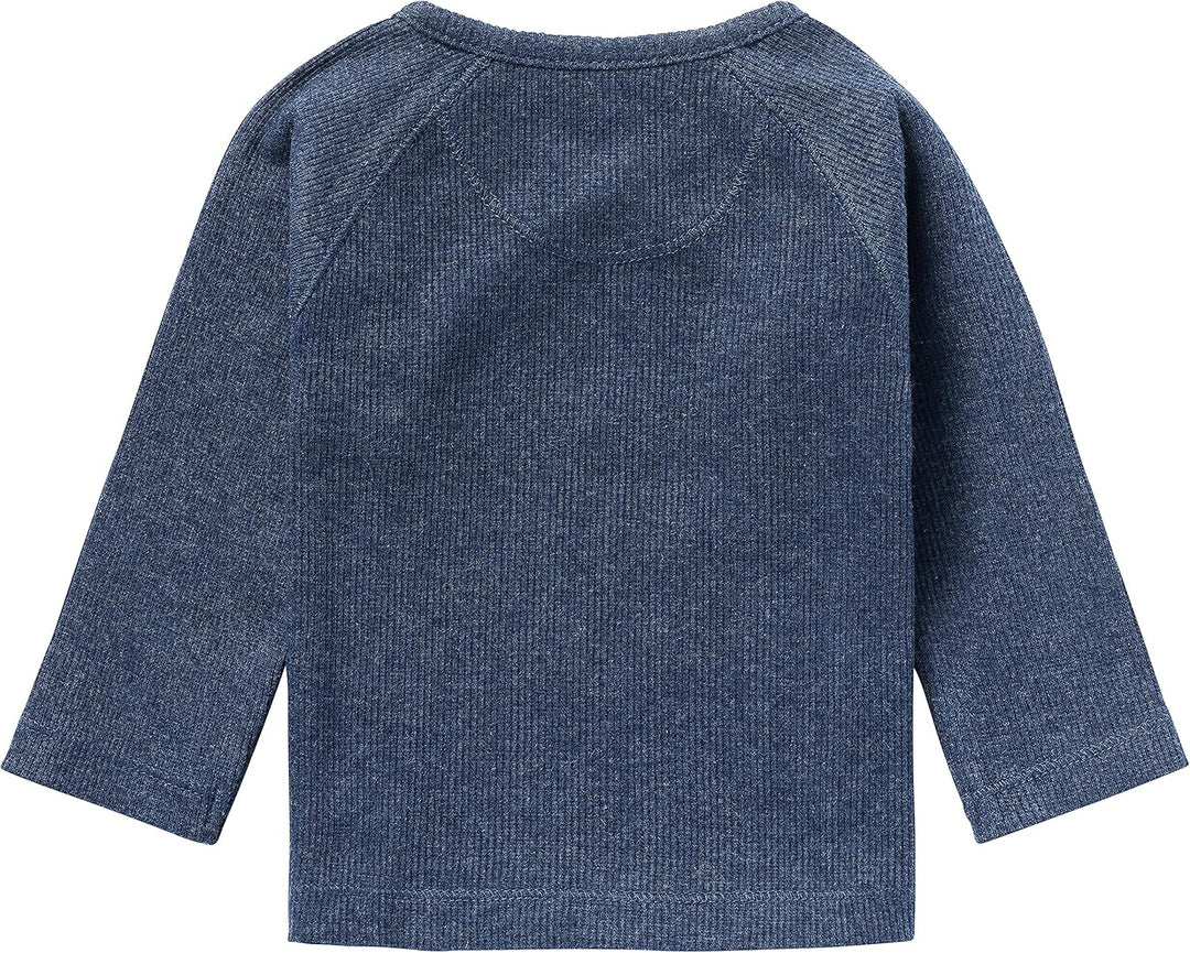 Noppies Unisex Baby U Tee Overlap Ls Rib Nanyuki T-Shirt (1er Pack) 44 Navy Melange - P758, 44 Navy
