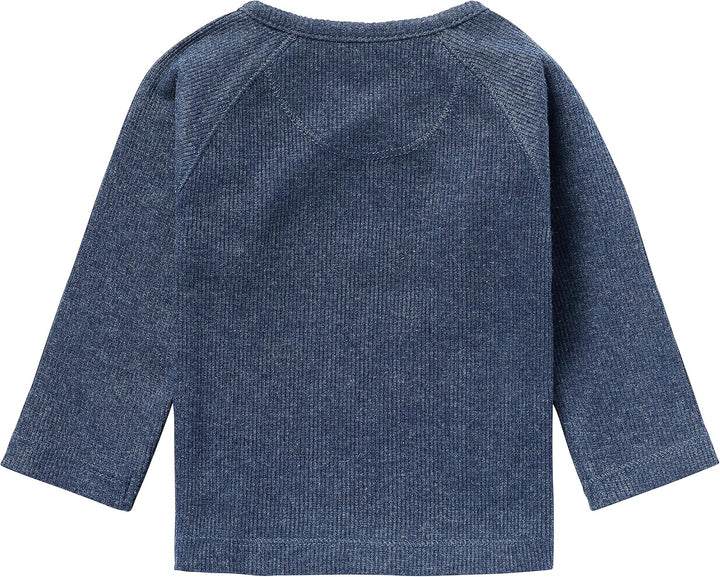 Noppies Unisex Baby U Tee Overlap Ls Rib Nanyuki T-Shirt (1er Pack) 44 Navy Melange - P758, 44 Navy