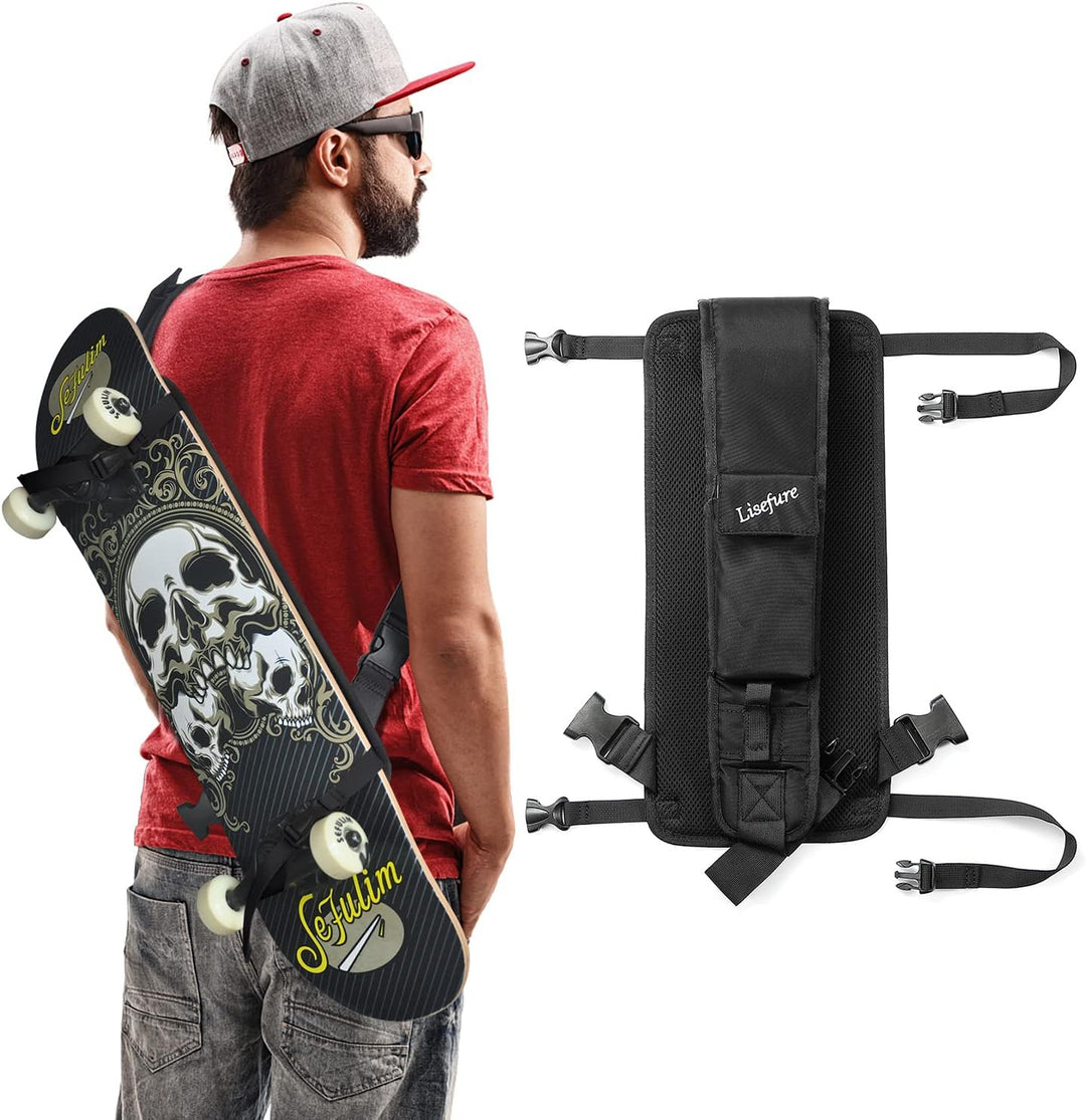 Skateboard-Tasche Skateboard-Gurt-Rucksack Universelle tragbare Skateboard-Tasche Schwarz, Schwarz