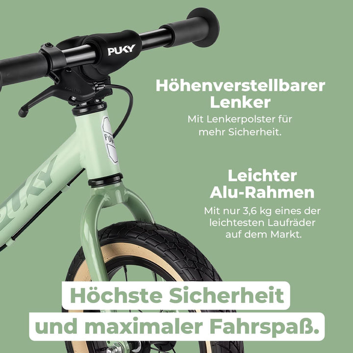 PUKY LR Light BR Laufrad Grün | Ultra-Leicht mit 3,60 kg | Sicherheitslenkergriffe &amp; V-Brake | Anpas