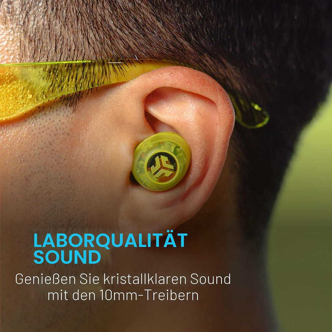 JLab Go Pop ANC In Ear Kopfhörer - Bluetooth, Transparentes Neongrün | Active Noise Cancelling, 24+