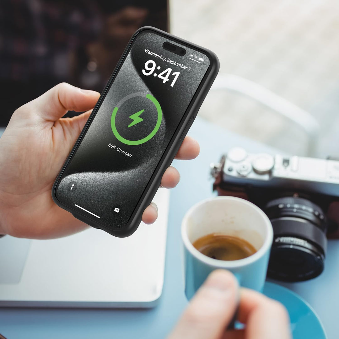 TQTHL Akkuhülle für iPhone 15 pro, [ 6800mAh ] Zusatzakku Ladehülle Akku hülle Handyhülle,wiederaufl