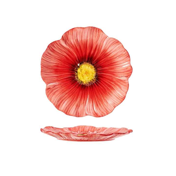 Blumen Geschirrset 3-tlg Klatschmohn Design - Spülmaschinenfeste Keramikschalen (15/22/26cm) - Ofen-