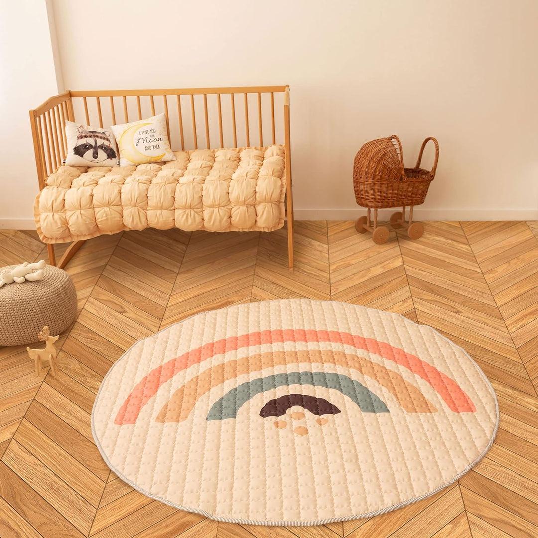 Hakuna Matte Gesteppte Krabbeldecke für Baby 150cm – Extra Dicke 1,5cm und Weiche Krabbelmatte in Sc
