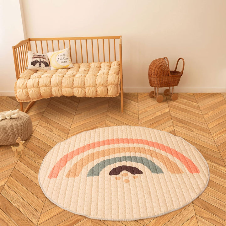 Hakuna Matte Gesteppte Krabbeldecke für Baby 150cm – Extra Dicke 1,5cm und Weiche Krabbelmatte in Sc