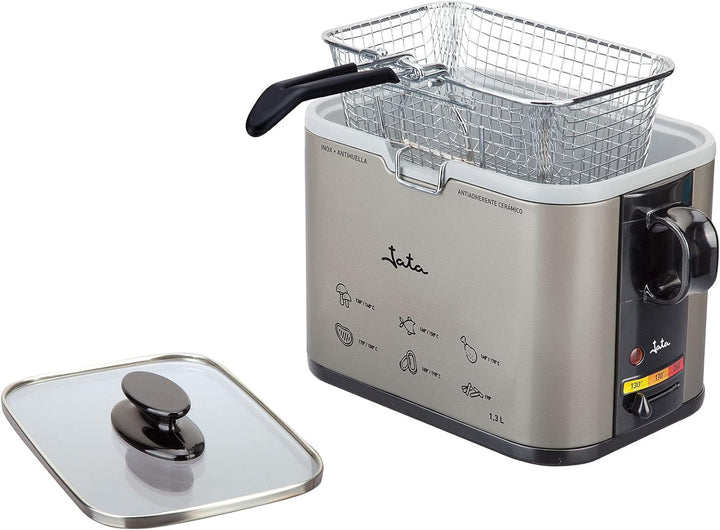 Jata - FR326E - Friteuse, 1000 watts, Couleurs Noir / Argent, 1.3L, Schwarz / Silberfarben