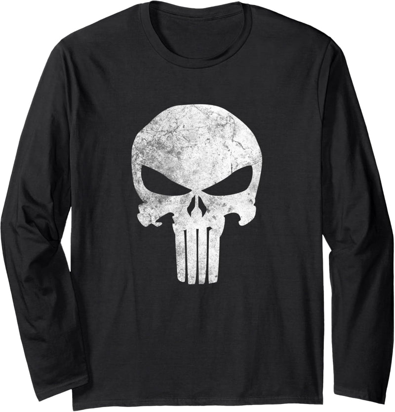 Marvel Punisher Skull Symbol Distressed Langarmshirt