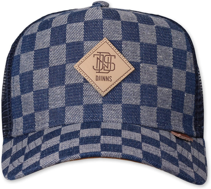Djinns - Denim Check - Trucker Cap Meshcap Hat Kappe Mütze Caps Einheitsgrösse Blau, Einheitsgrösse