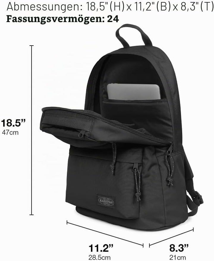 EASTPAK Unisex Padded Double Backpack (1er Pack) 47X21X28,5 Black Denim, 47X21X28,5 Black Denim