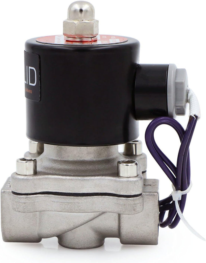 U.S. Solid 1/2" G 12V DC Edelstahl Magnetventil Direktgesteuert für Wasser Luft Gas Öl NC Stainless