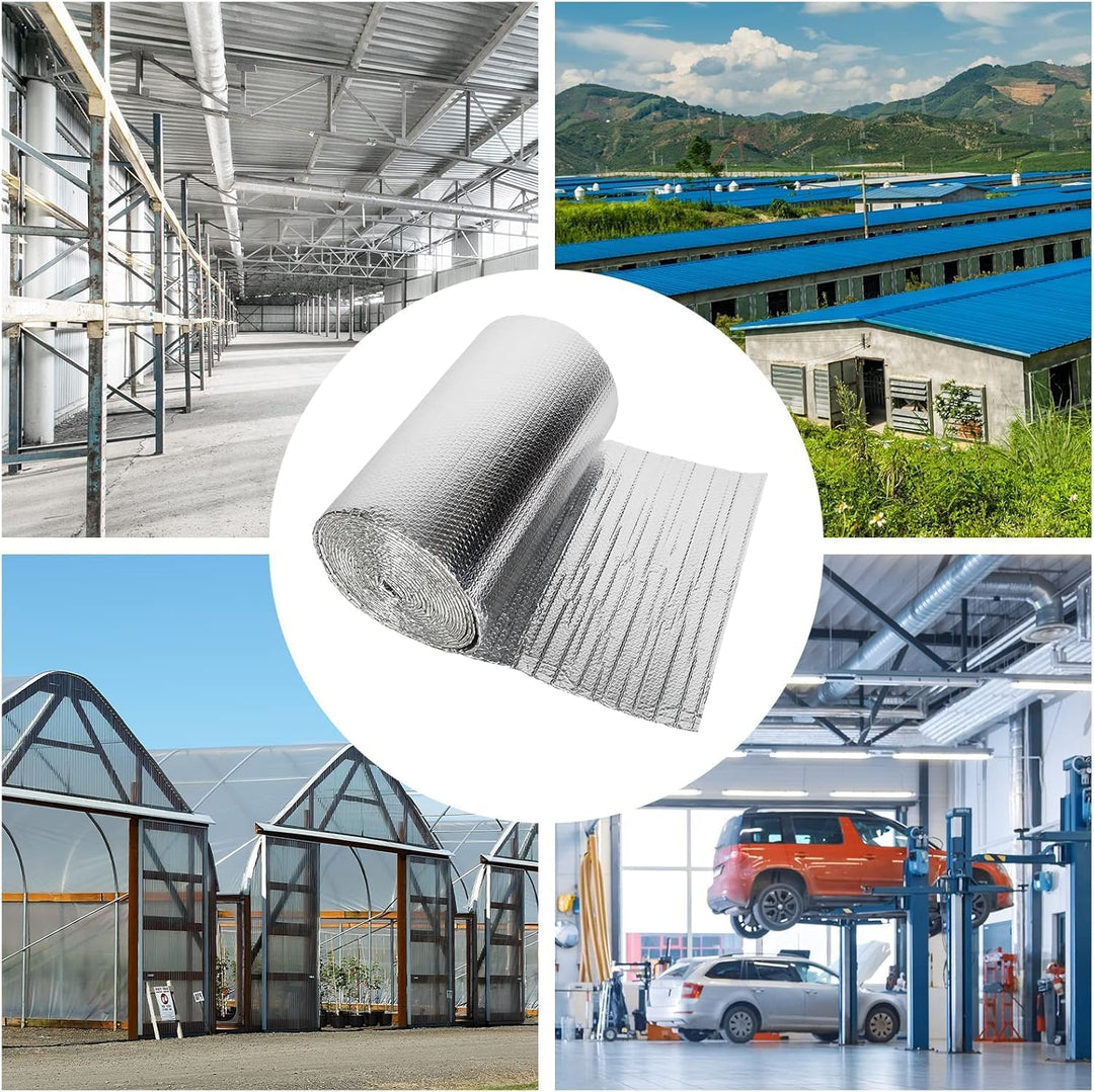 Dripex Aluminisierte Isolierfolie Dämmfolie Doppelte Alu-Luftpolsterfolie Dachisolierung 4-5mm Isoli