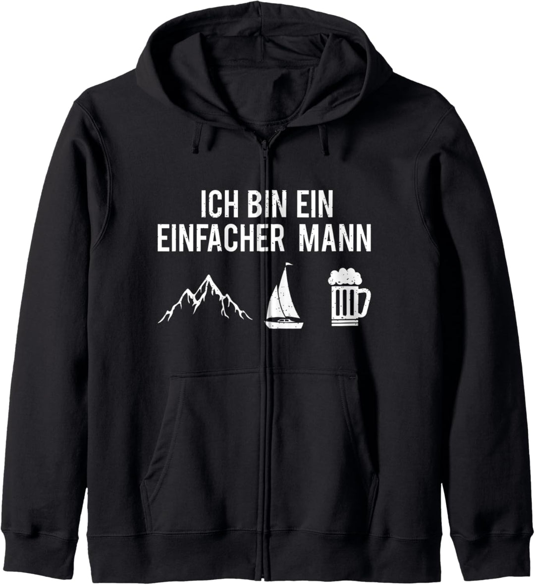 Ich Bin Ein Einfacher Mann Berge Segelboot Bier Segel Segler Kapuzenjacke