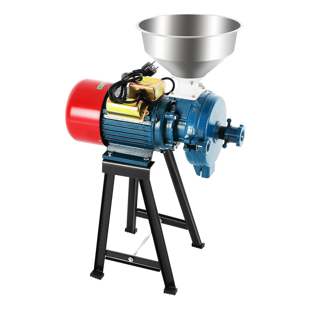 Elektrische Getreidemühle 2200W Professionelle Kornmühle mit Trichter & Drehknopf 1400U/min für Mais