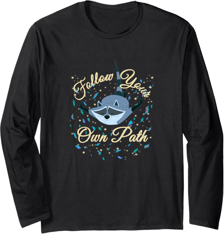 Disney Pocahontas Meeko Follow Your Own Path Text Langarmshirt