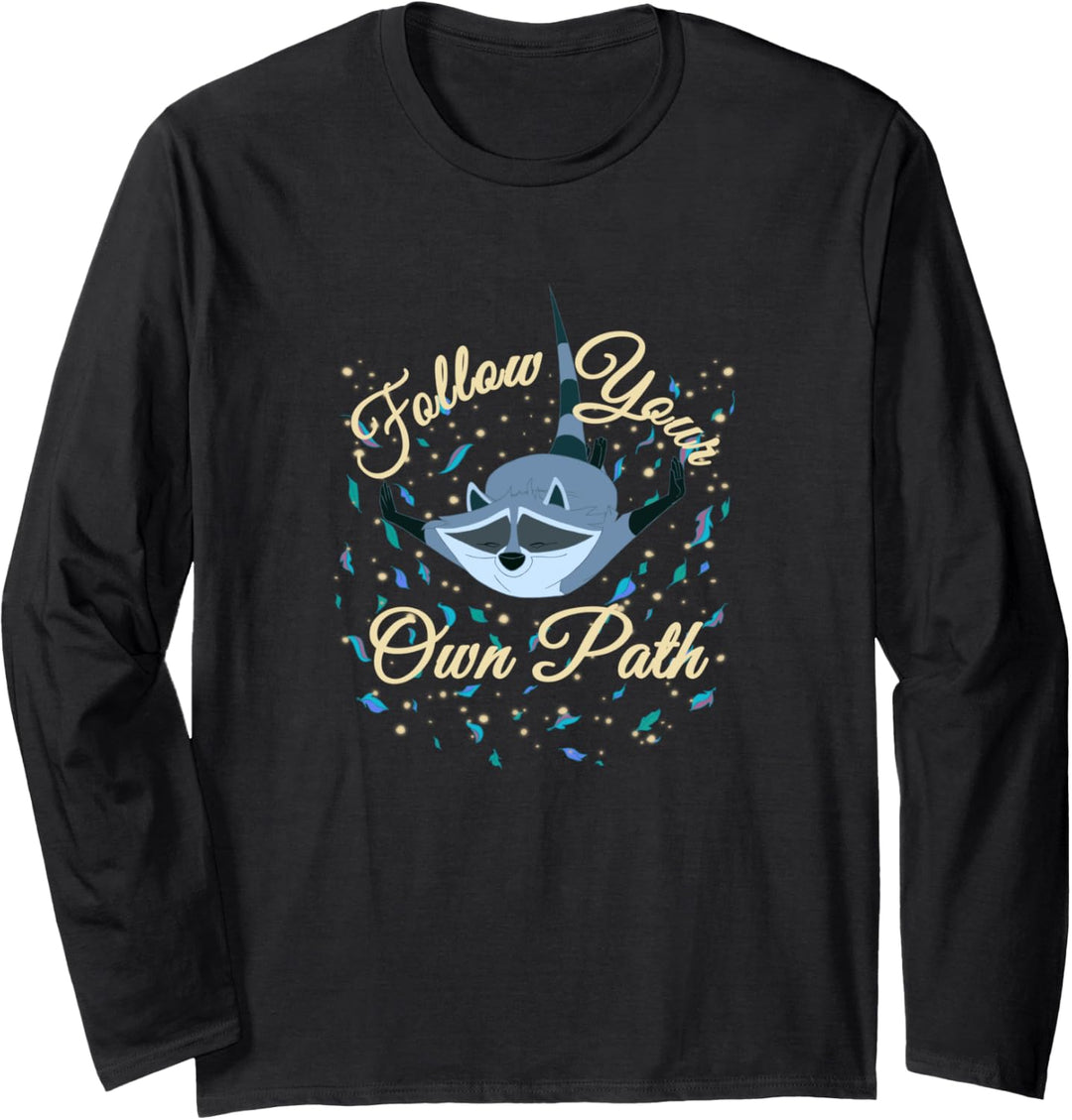Disney Pocahontas Meeko Follow Your Own Path Text Langarmshirt