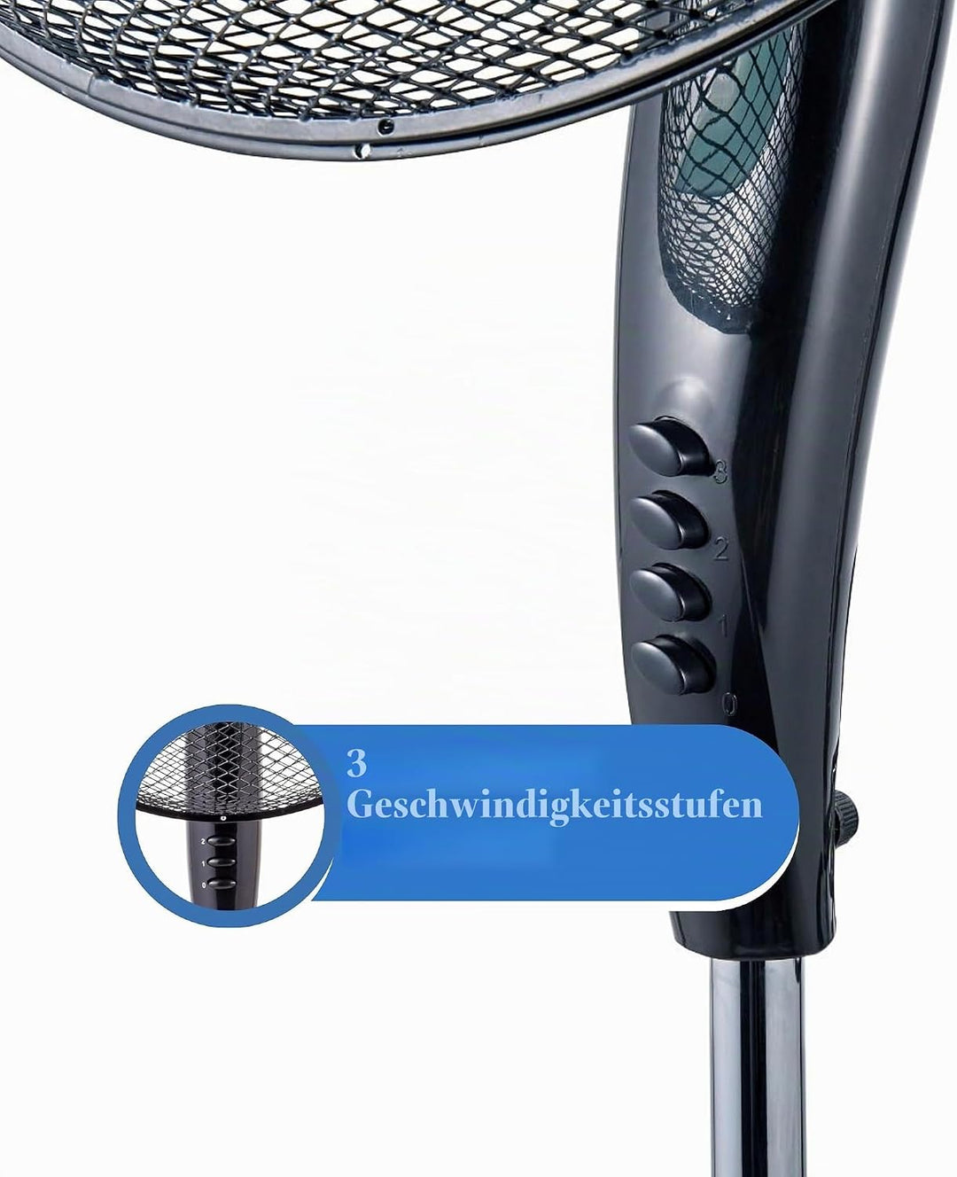 ARDES | AR5EA50PB Leiser Standventilator 5 Flügel EASY - Standventilator Ardes mit breiten Schwenkfu