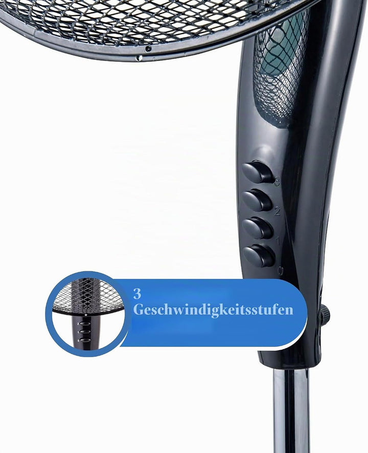 ARDES | AR5EA50PB Leiser Standventilator 5 Flügel EASY - Standventilator Ardes mit breiten Schwenkfu