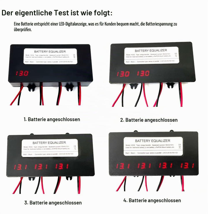 SolaMr 48V Batterie-Equalizer 4x12V Batterie Ausgleicher Battery Balancer Equalizer für Gel/Hochwass