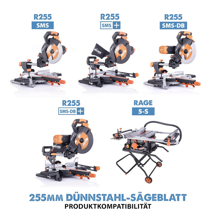 Evolution (T255TCT-70MS) - 255 mm Sägeblatt zum Schneiden von Dünnstahl - Metall-Sägeblatt Hartmetal