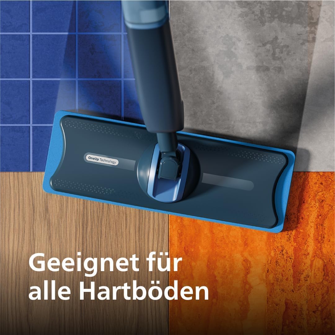 Philips OneUp 5000 Serie Elektrischer Wischmopp - 2X sauberere Böden², Zwei Feuchtigkeitseinstellung