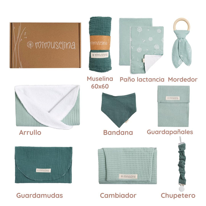 MIMUSELINA Pack Neugeborenen Geschenk | Baby Geschenk Mädchen oder Junge | Babygeschenke zur Geburt