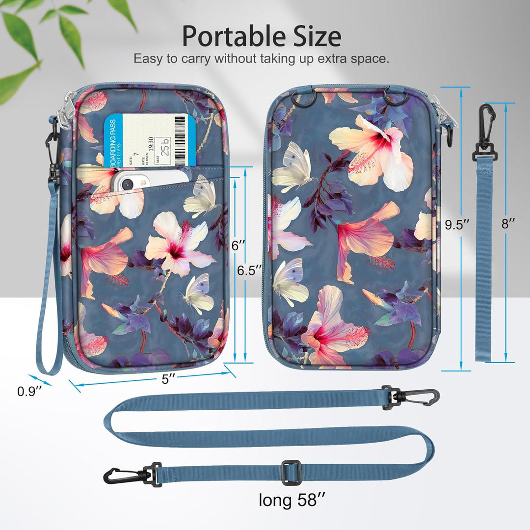 FINTIE Reisepass Tasche Familie Reiseorganizer, RFID-Blockier Wasserdicht Handytasche Reisepasshülle