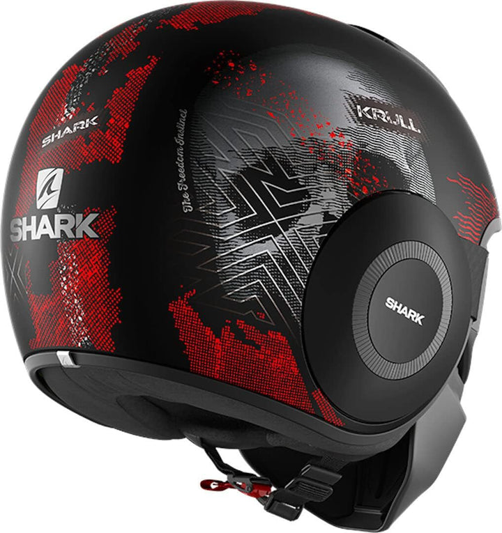 Shark, motorradhelm, Street Drak Krull, Mattschwarz grau rot KSR, XS XS Mattschwarz grau rot, XS Mat