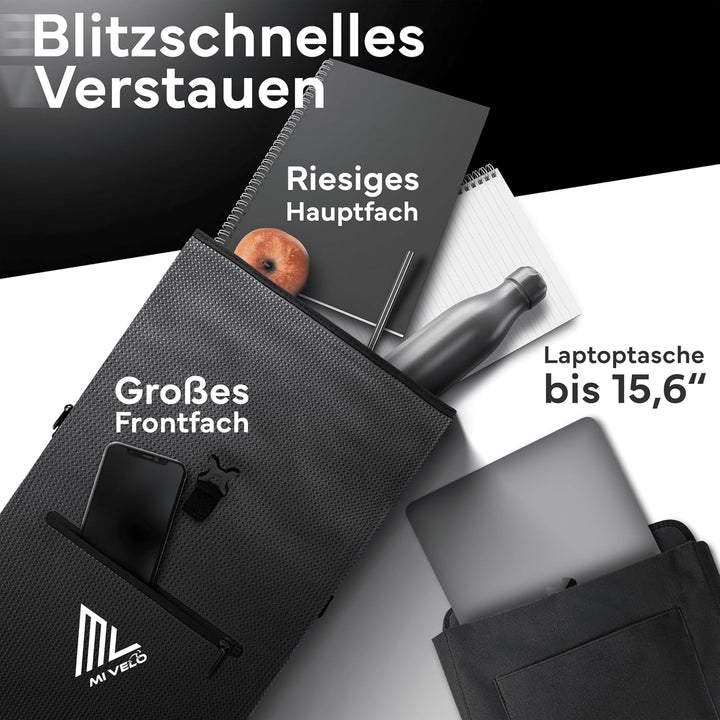 MIVELO Fahrradtasche für Gepäckträger - 3in1 Gepäckträgertasche Rucksack Umhängetasche - 100% wasser