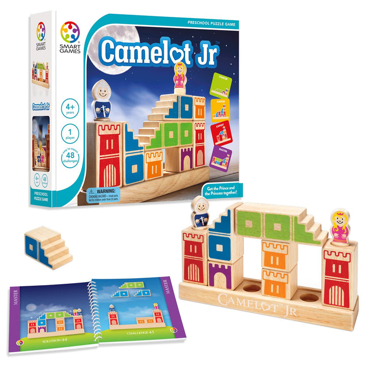 smart games - Camelot Jr, Preschool Puzzle Game with 48 Challenges, 4-9 Years, 24 x 6 x 24 cm (LxWxH