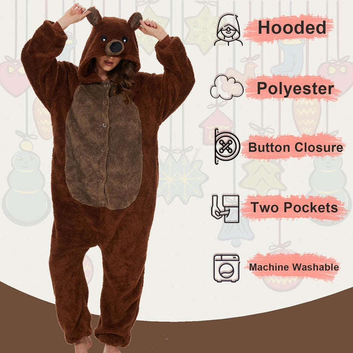 LATH.PIN Pyjamas Jumpsuit Panda Unisex Erwachsene Tier Onesie Cosplay Halloween Karneval Kostüme Dam