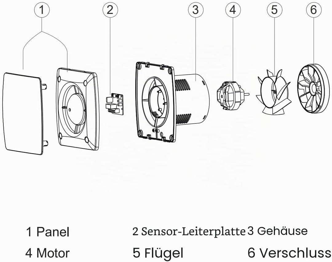 STERR Badezimmerlüfter 100mm mit Timer Schwarz silent badlüfter - Modern lüfter ins Badezimmer - Bad