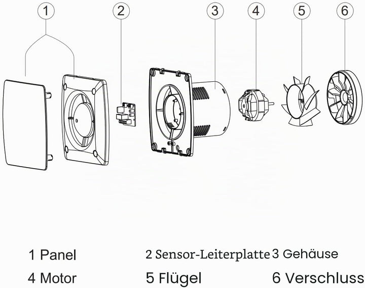 STERR Badezimmerlüfter 100mm mit Timer Schwarz silent badlüfter - Modern lüfter ins Badezimmer - Bad