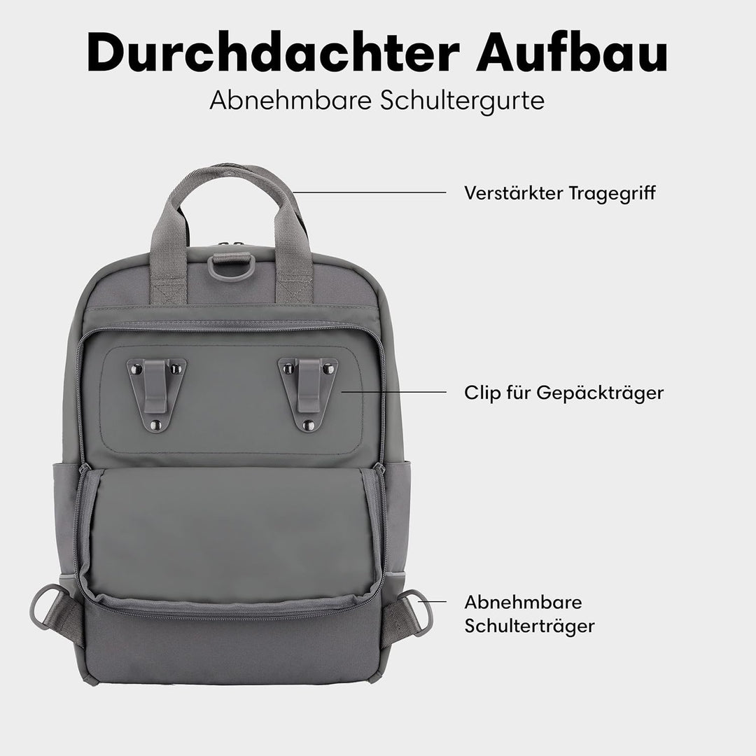 Johnny Urban Fahrradtaschen für Gepäckträger Damen &amp; Herren Dunkelgrau - Jona Medium Bike - 2 in 1 F