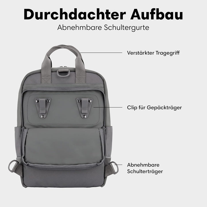 Johnny Urban Fahrradtaschen für Gepäckträger Damen &amp; Herren Dunkelgrau - Jona Medium Bike - 2 in 1 F