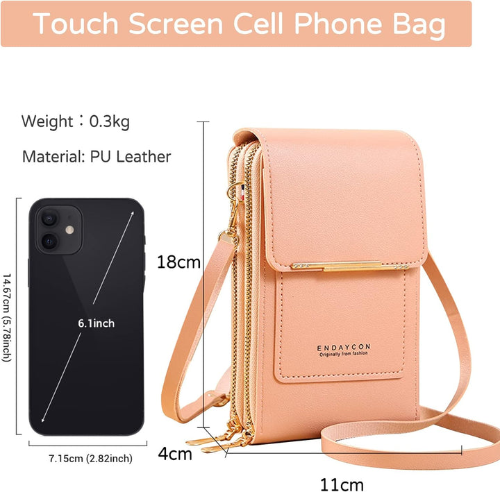 PORRASSO Handy Umhängetasche Touchscreen Crossbody Kleine Handytasche Mädchen Schultertasche PU Wass