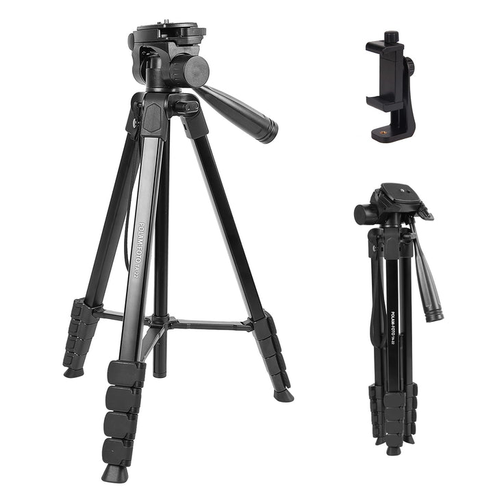172 cm Leichtes Handy-Stativ, Aluminium-Stativ, Mit 3-Wege-Panoramakopf und Handyhalterung, Geeignet