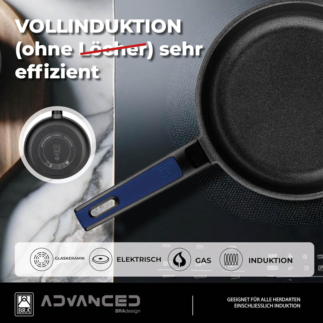 BRA Advanced | Set mit 3 antihaftbeschichteten Bratpfannen aus Aluminiumguss, 20|24|28 cm, PFOA-frei