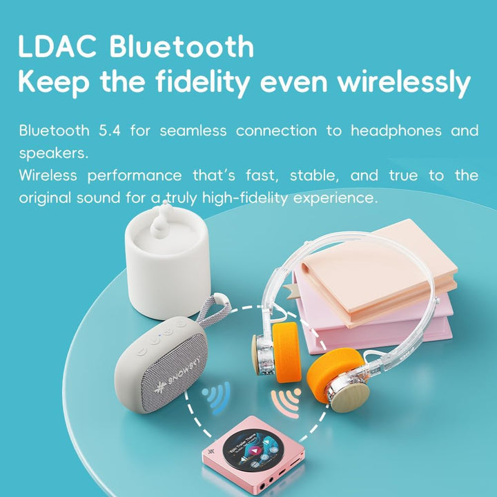 FIIO DISC Tragbarer HiFi-Musik-Player, Dual-DAC-Digital-Audio-Player mit 3,5-mm- und 4,4-mm-Ausgänge