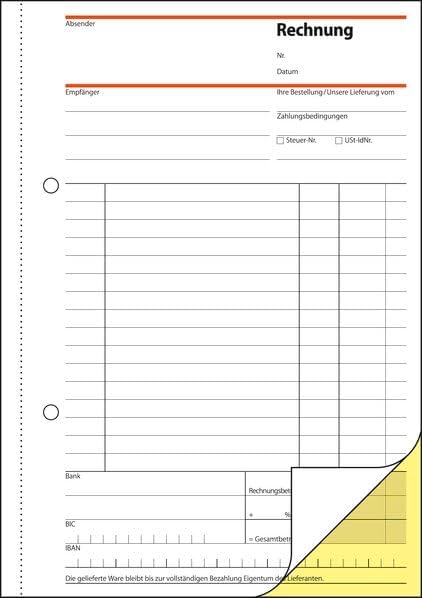 SIGEL SD031 Rechnungen, A5, 2x40 Blatt, selbstdurchschreibend, 5er Pack