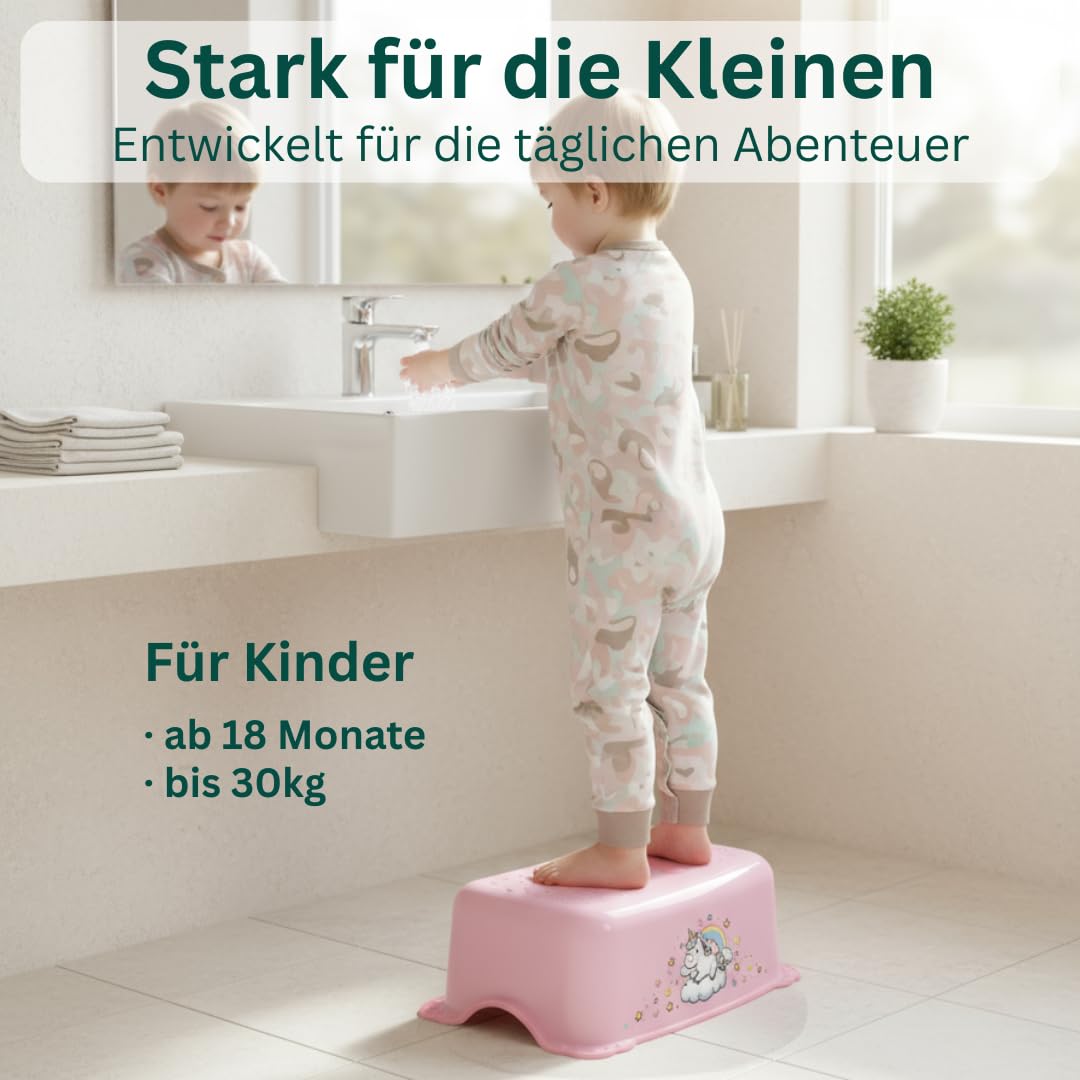 Tritthocker Kinder Wal Blau - Kindertritt Waschbecken stabil und rutschfest - Toilettenhocker Kinder