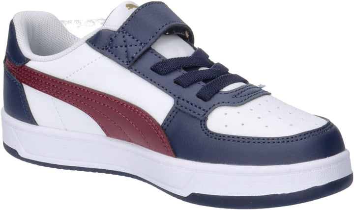 PUMA Unisex Kinder Caven 2.0 Ac+ Ps Sneaker, 28 EU Puma White Dark Jasper Puma Navy Gold