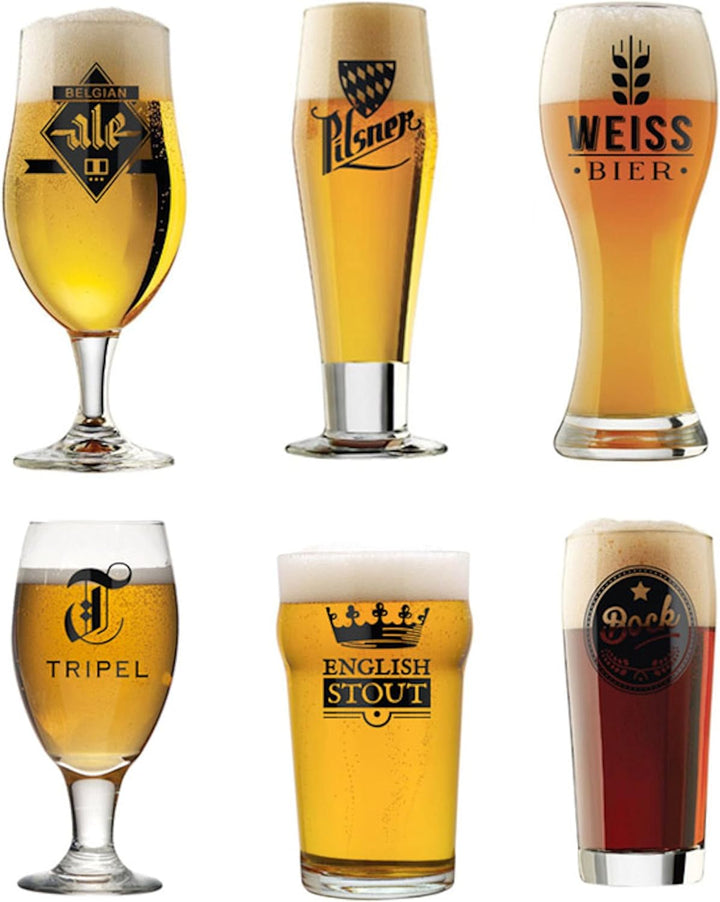 balvi Bierglas-Set L‘Hédoniste Farbe transparent Set bestehend aus 6 Biergläsern unterschiedlicher H