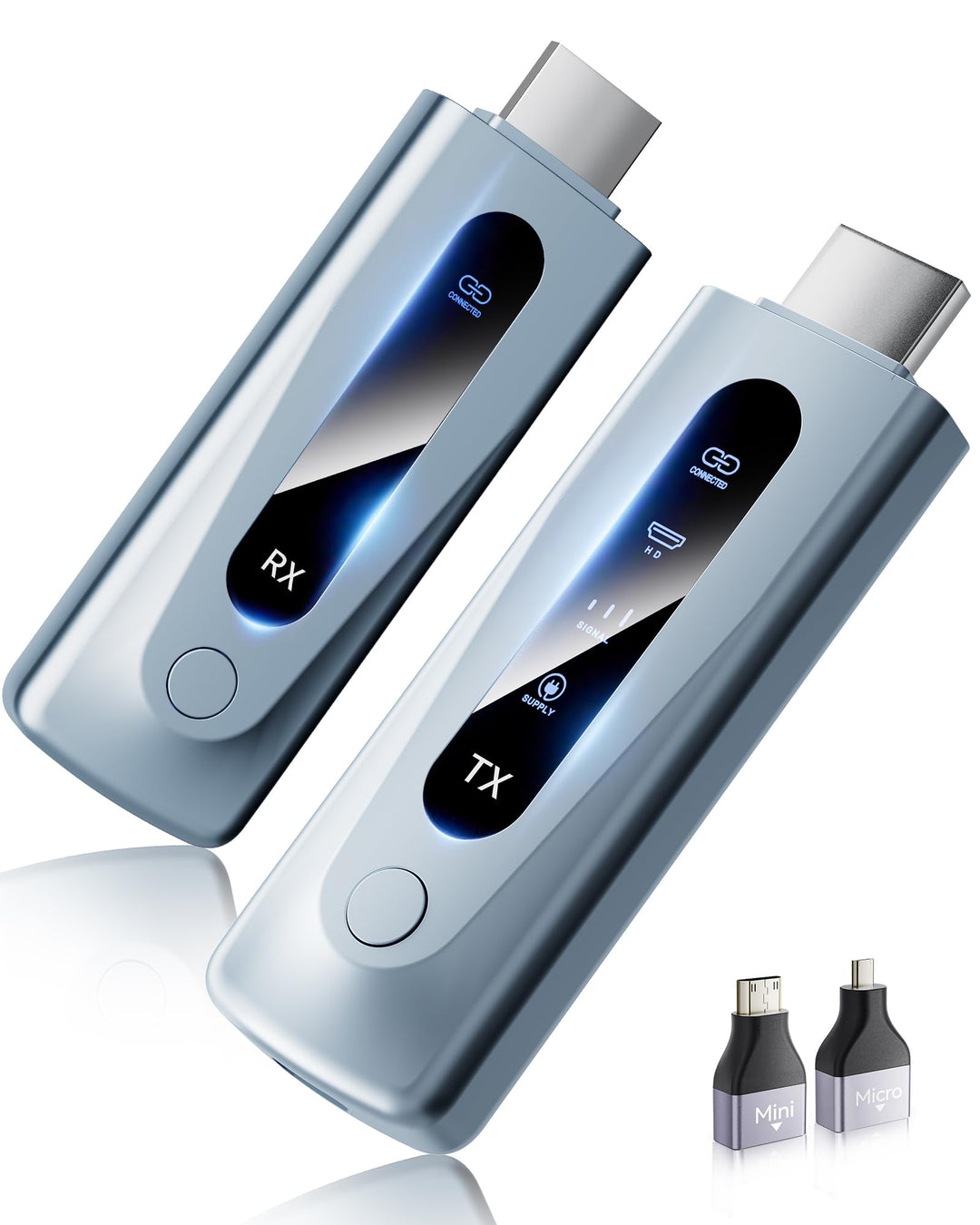 HDMI Wireless Transmitter and Receiver,100M/328FT Stabile Verbindung,2,4G/5G Tragbarer Wireless HDMI