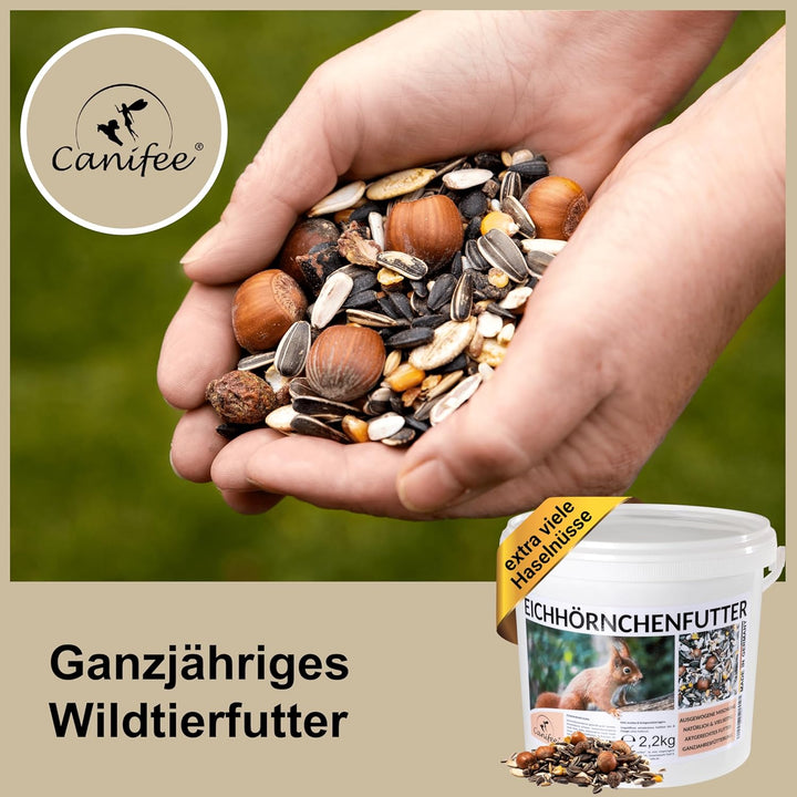 Eichhörnchenfutter 2.2 kg artgerechtes Wildtierfutter als ganzjährige Futtermischung - Ganzjahresfut